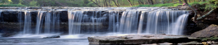 A beautiful shallow waterfall.